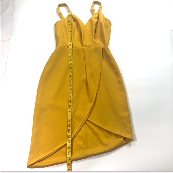 Dress the Population Yellow Faux Wrap Dress - Picture 4 of 11